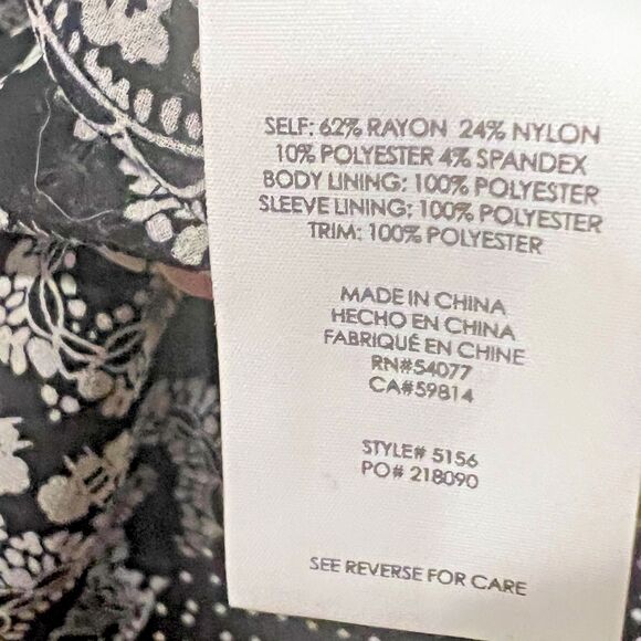 Cabi Black & White Dot Jacket, Size 4, Lined, 3/4 Sleeve - Picture 4 of 12